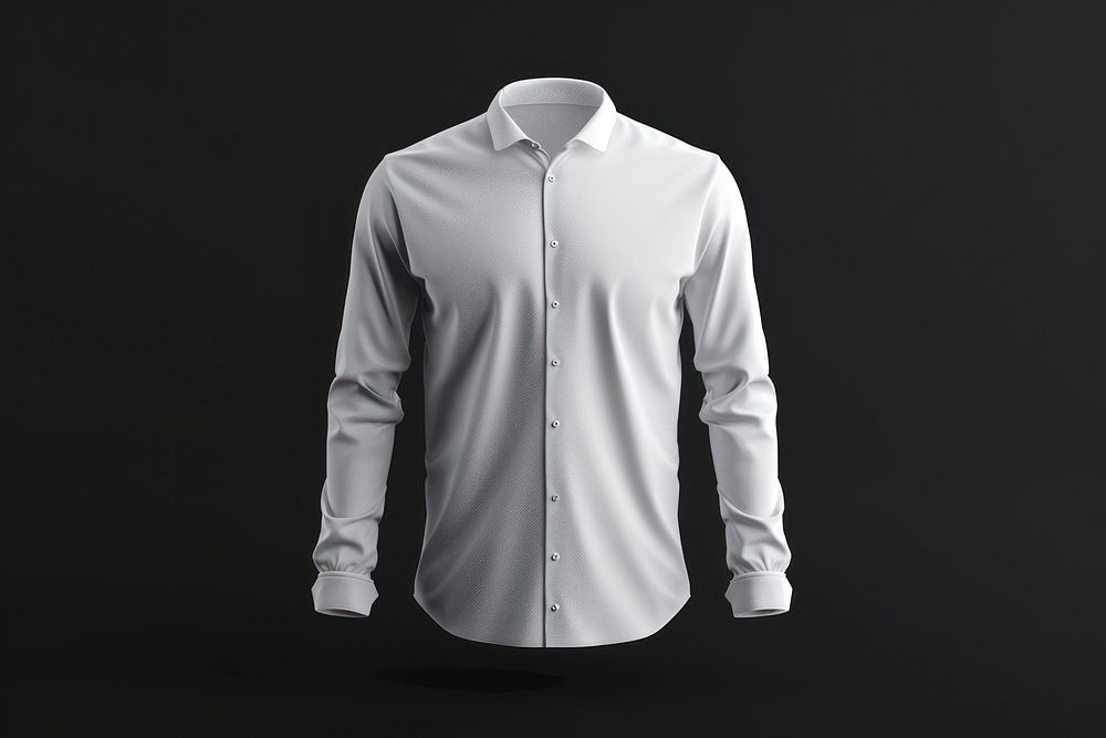 White shirt mockup sleeve black black background.