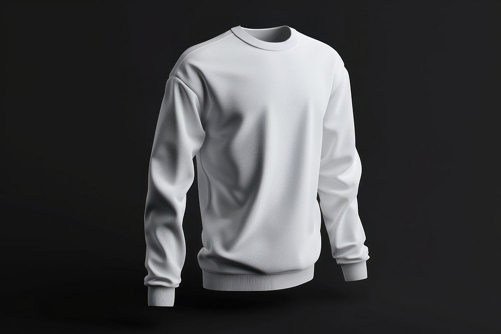 White sweater mockup sweatshirt sleeve black.