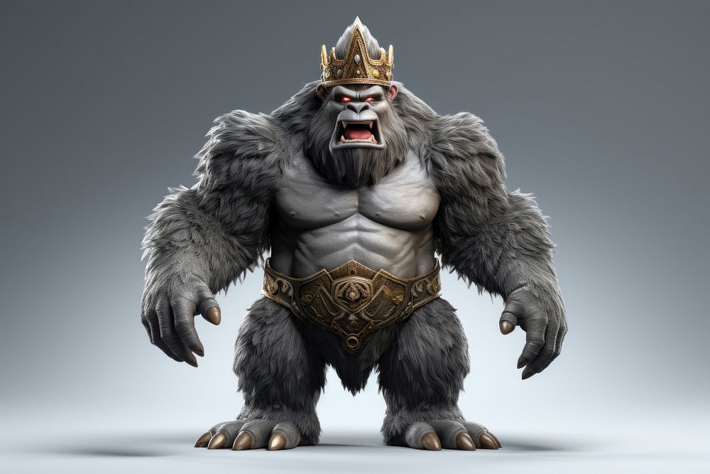 Aggressive king kong mammal representation bodybuilder.