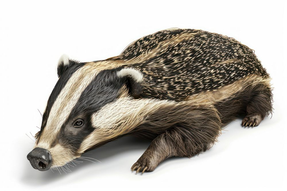 3d render of badger wood material wildlife animal mammal.