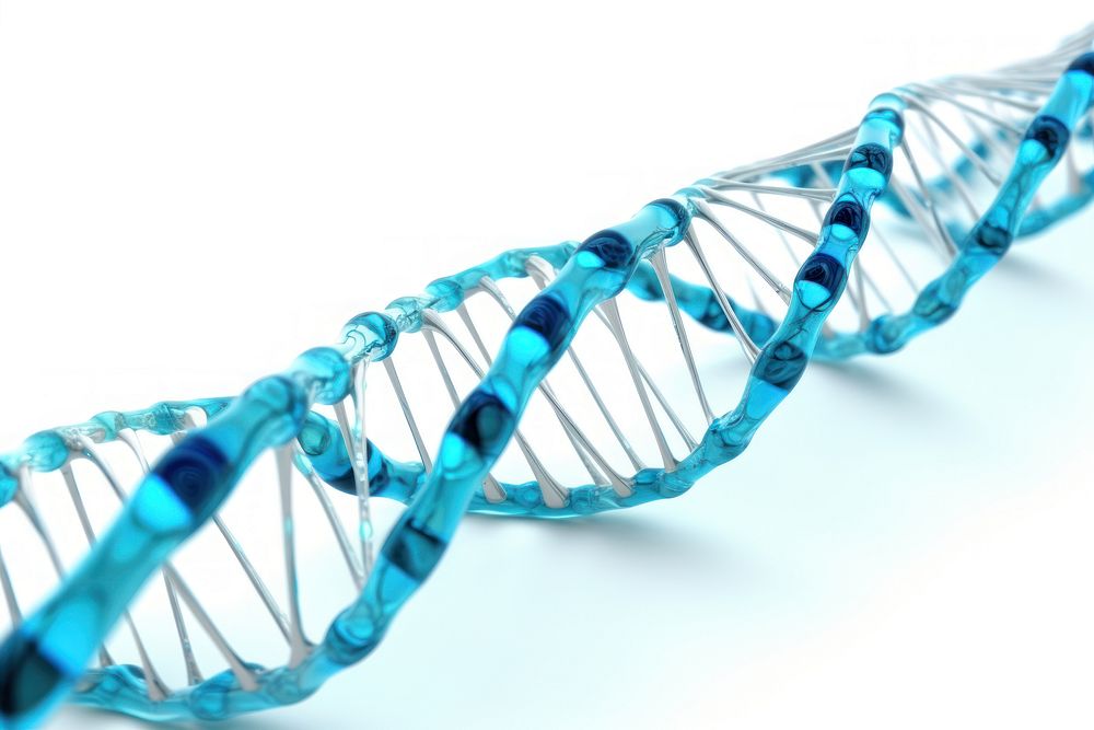 Blue DNA structure white background accessories turquoise.
