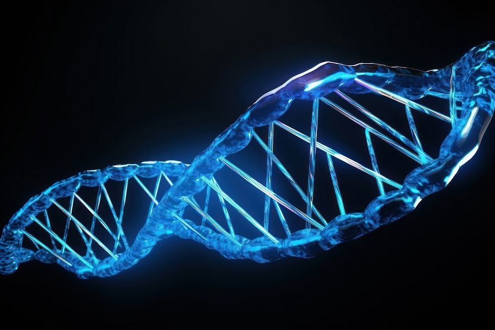 Blue DNA structure light illuminated accessories.