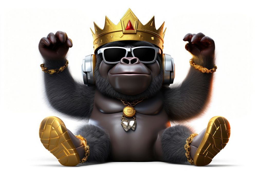 Cool young DJ Gorilla glasses sunglasses mammal.