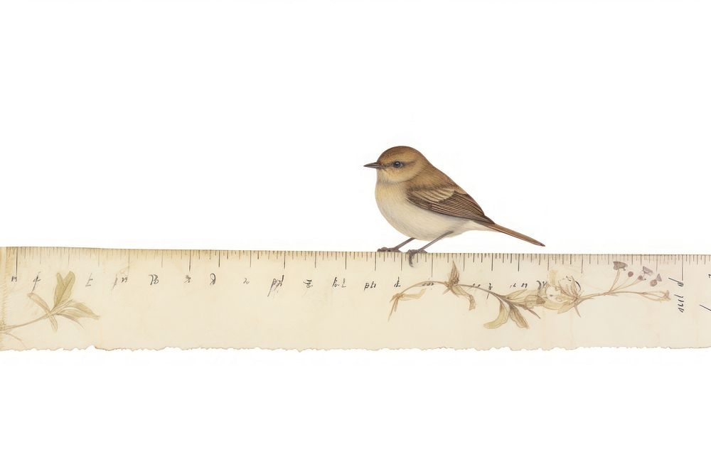 Adhesive tape is stuck on a bird ephemera collage sparrow animal paper.