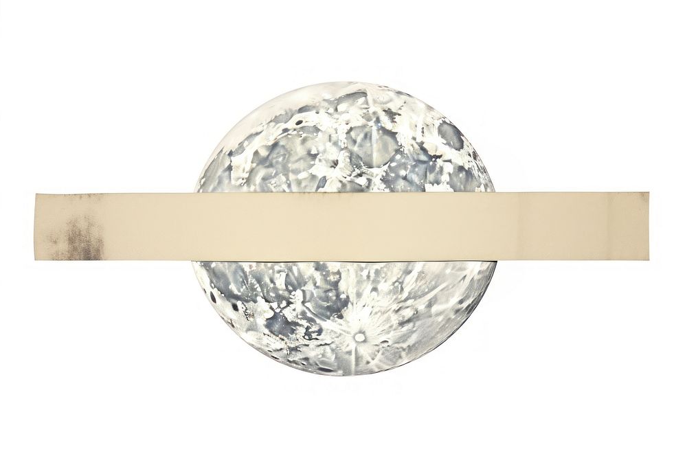 Adhesive tape is stuck on a moon ephemera collage jewelry white background accessories.
