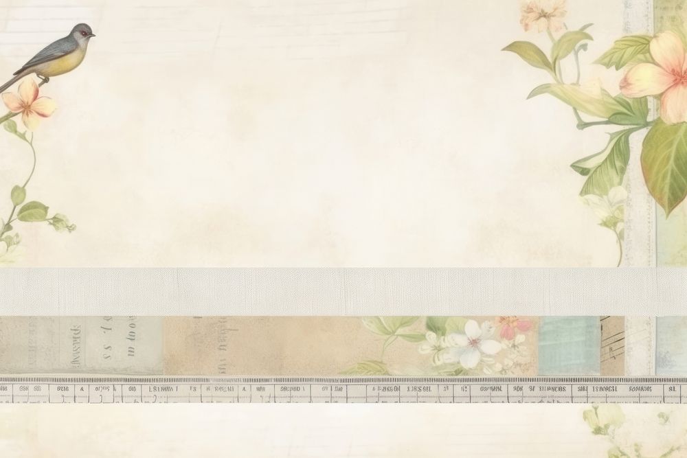 Adhesive tape is stuck on tropical ephemera collage backgrounds pattern flower.