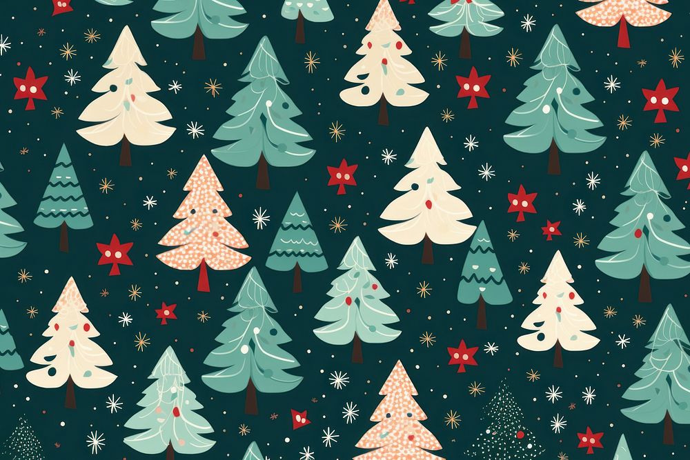 Christmas tree Flat illustration christmas pattern christmas tree.