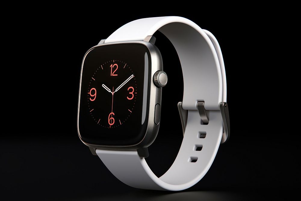 White smart watch mockup wristwatch jewelry gadget.