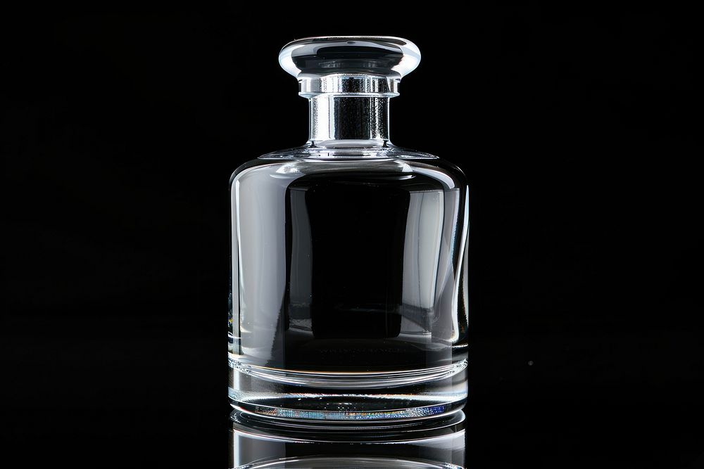 Perfume bottle glass drink black.