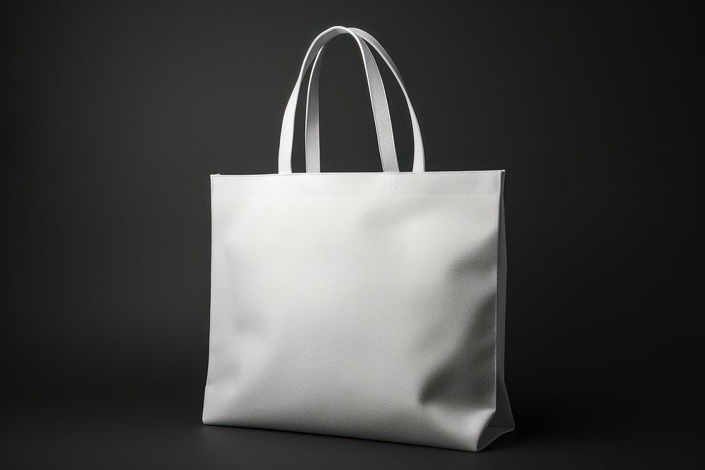 White blank tote bag mockup handbag accessories monochrome.