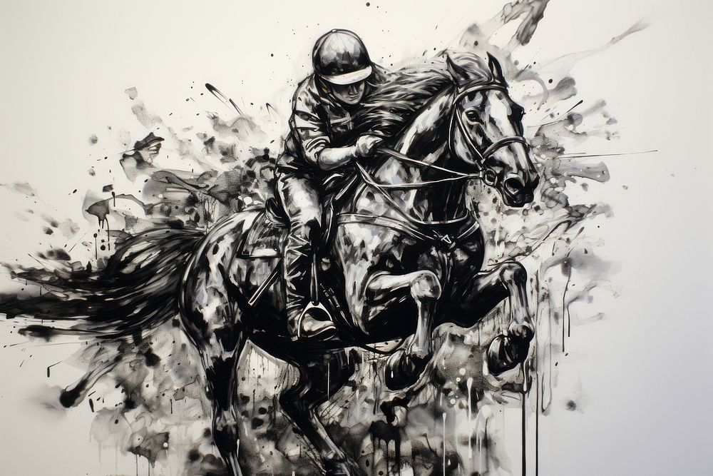 A skilled equestrian painting horse art.