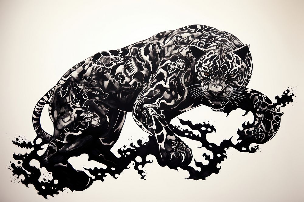 A jaguar art illustrated wildlife.