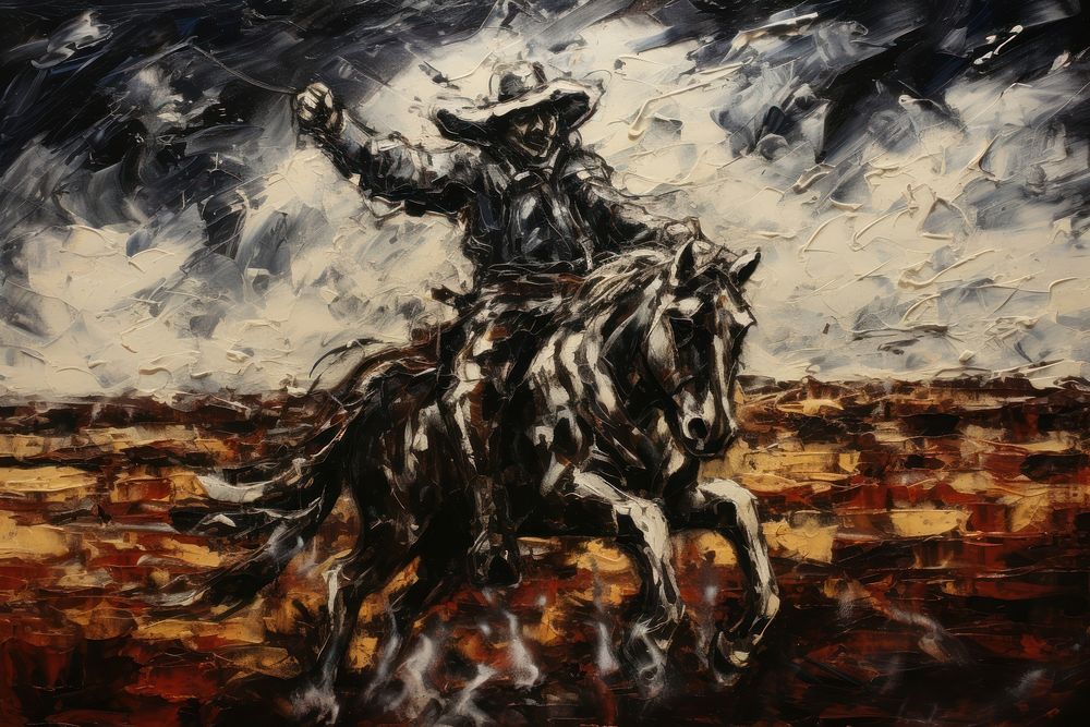 A cowboy painting art person.