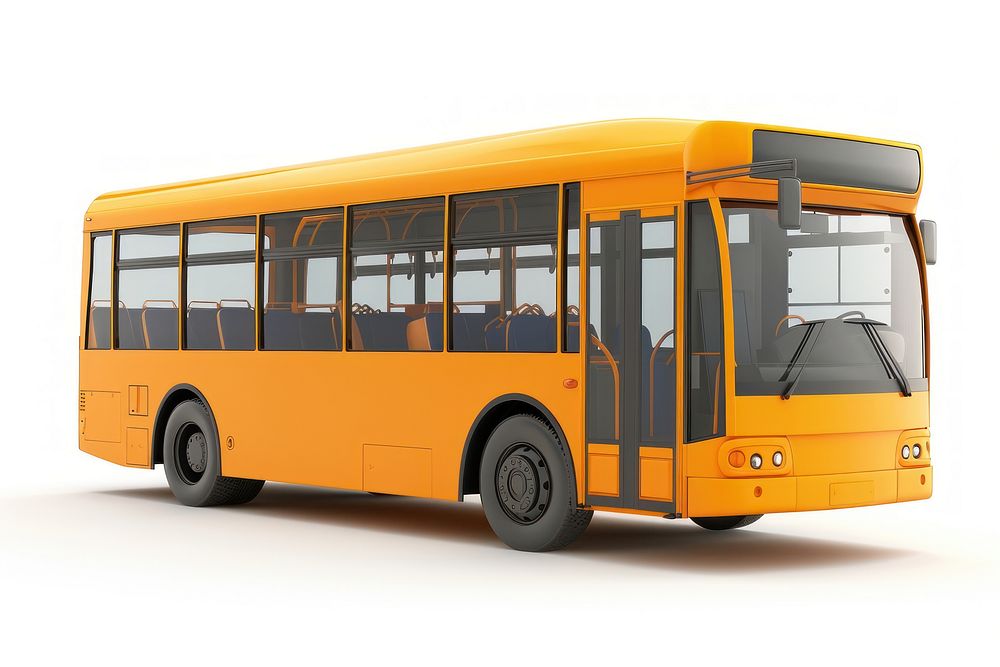 Public bus vehicle white background transportation.