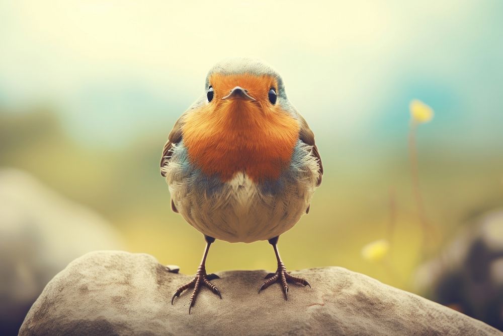 Cute robin animal bird beak.