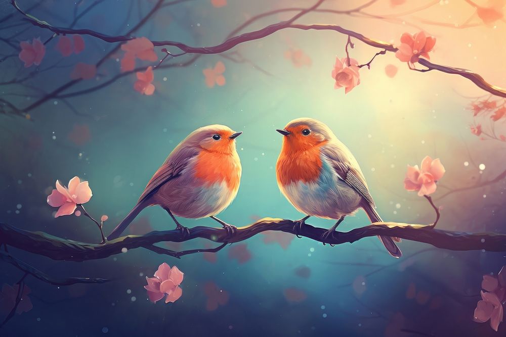 Cute robins outdoors animal nature.