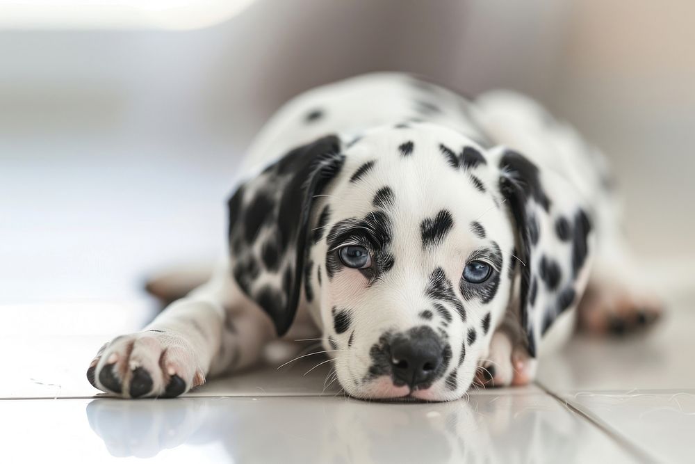 Little Dalmatian puppy dalmatian animal mammal.