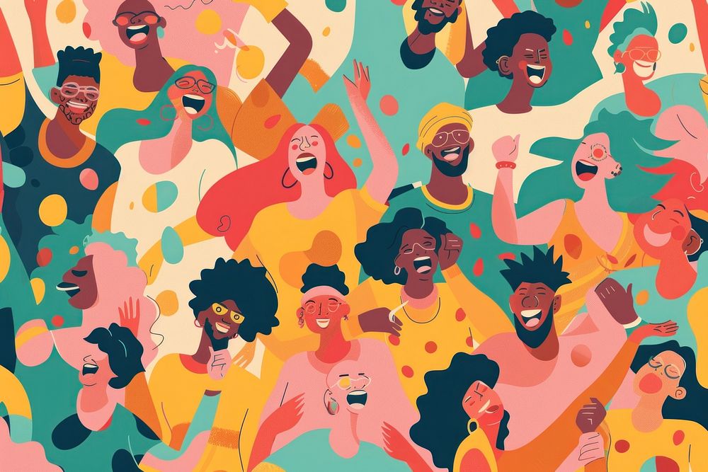 Illustrating the happiness found in inclusivity art togetherness backgrounds.