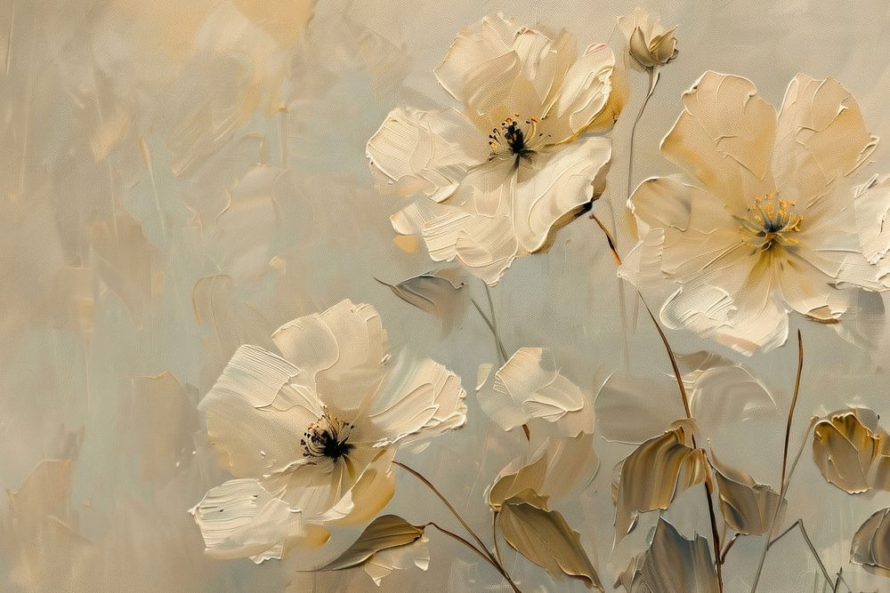 Close up on pale flowers painting backgrounds petal.