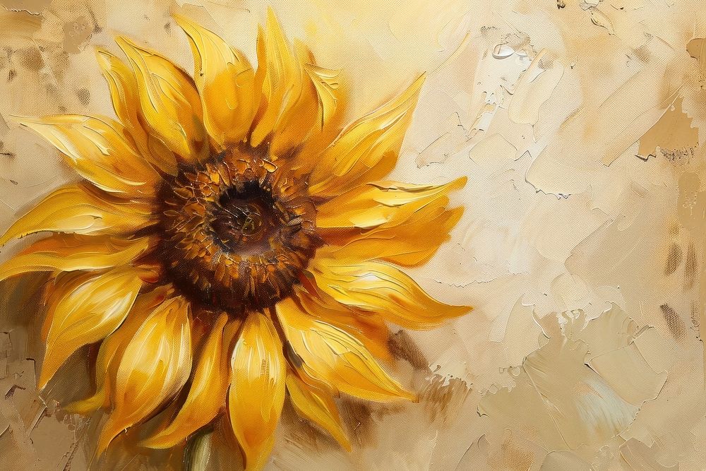 Close up on pale sunflower painting backgrounds plant.