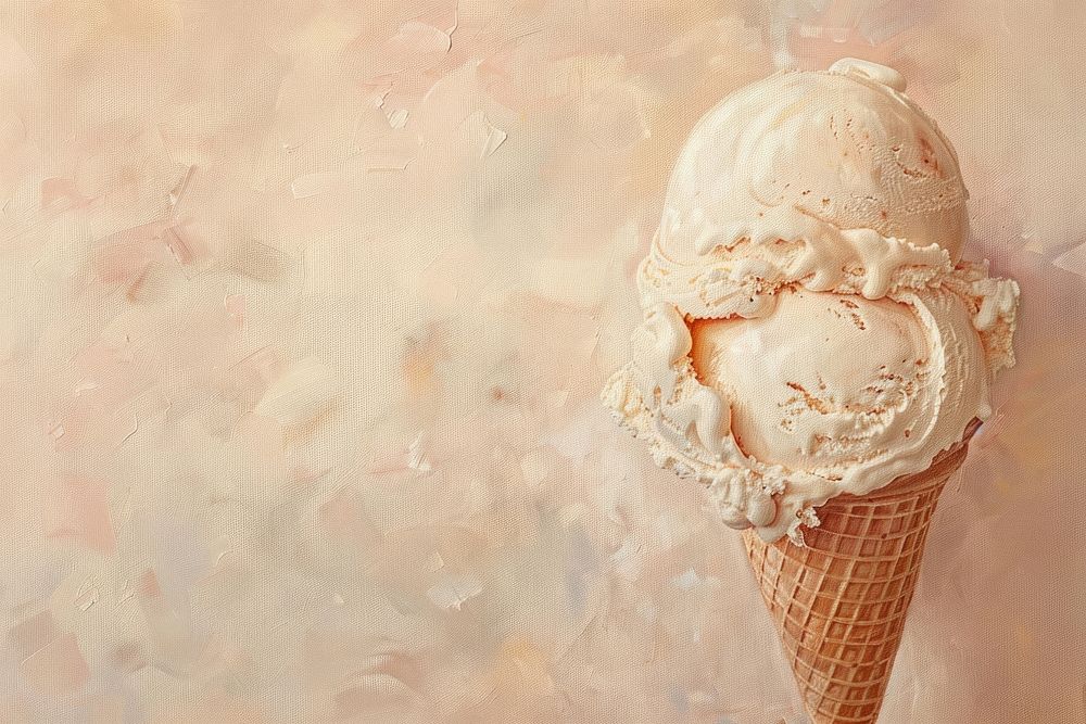 Close up on pale ice cream dessert food freshness.