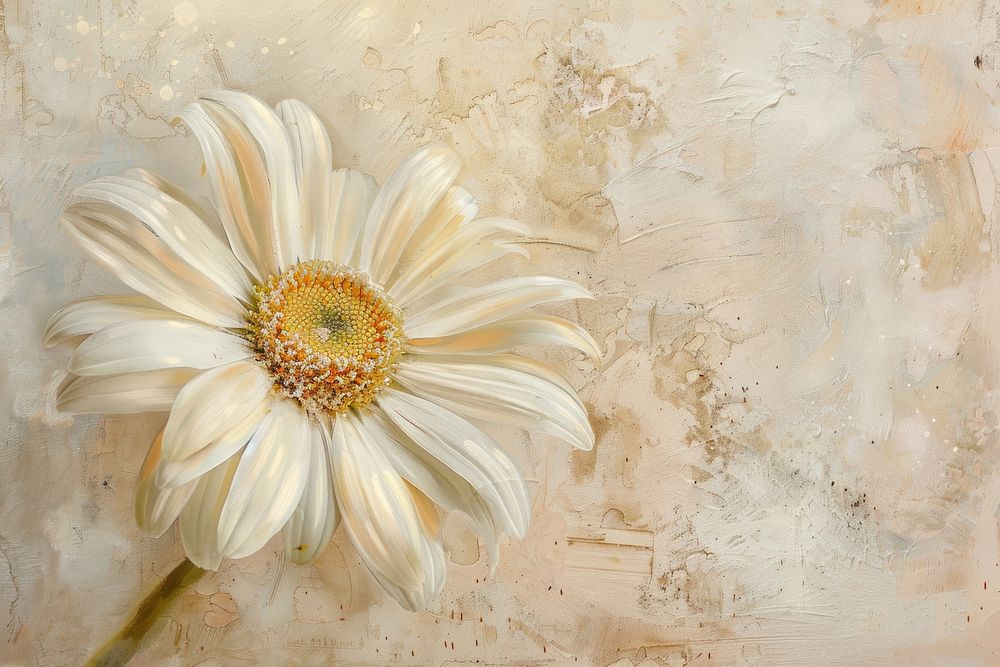 Close up on pale daisy painting backgrounds flower.