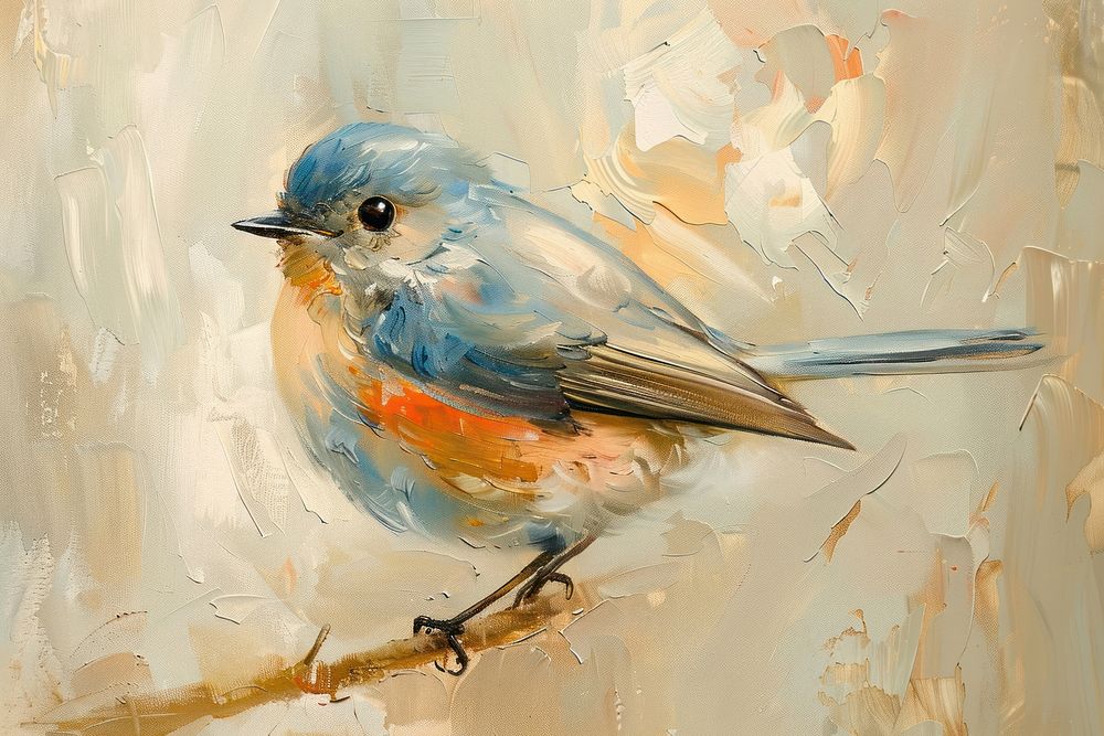 Close up on pale bird painting animal art.