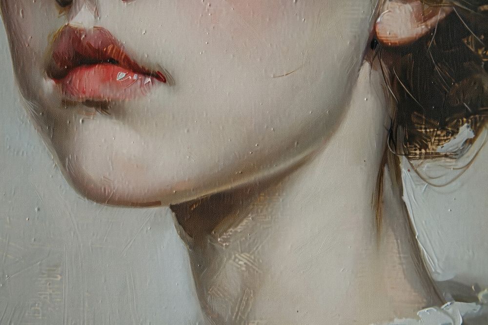 Close up on pale kid painting art headshot.