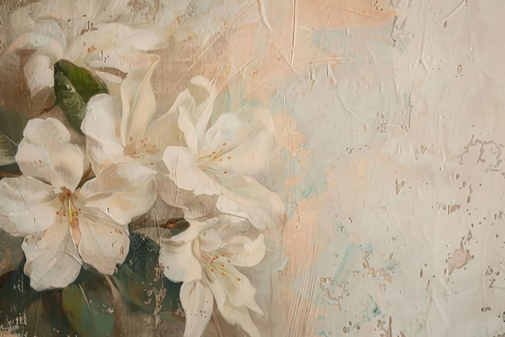 Close up on pale flowers painting backgrounds plant.