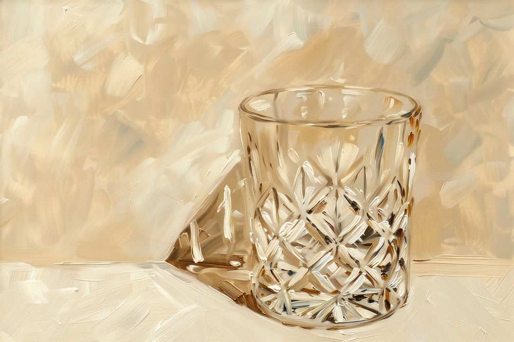Glass painting vase refreshment.