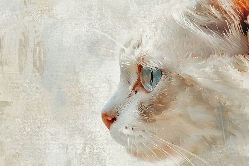 Close up on pale cat backgrounds painting animal.