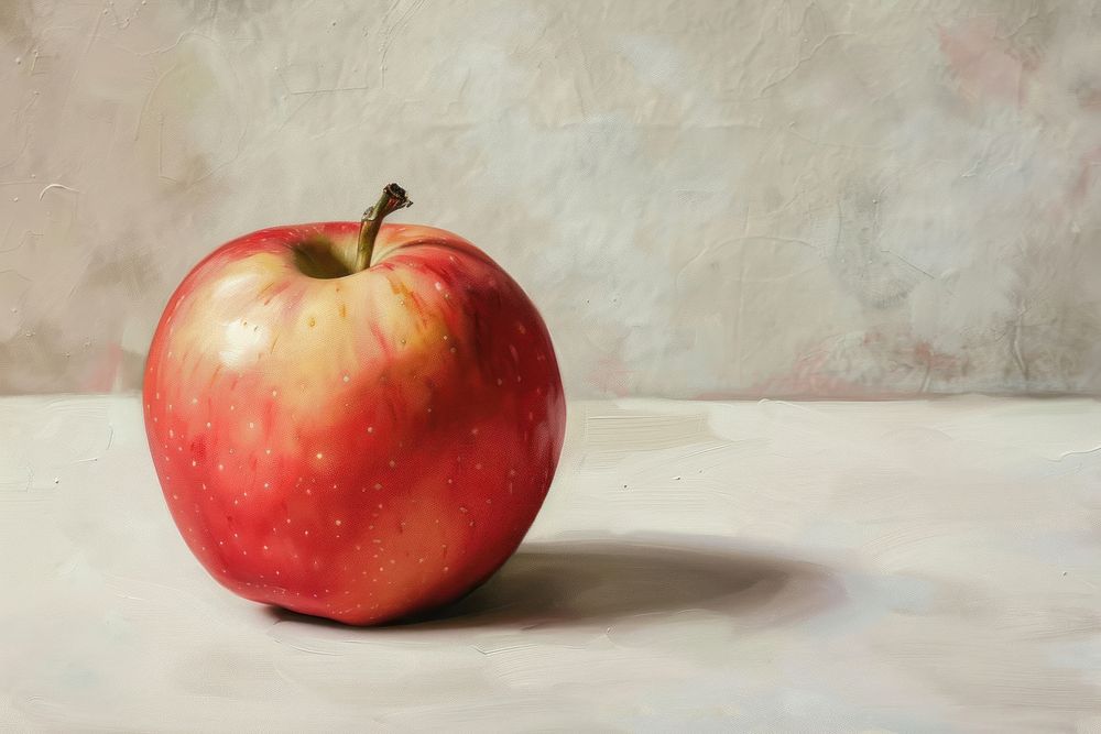 Close up on pale apple painting fruit plant.