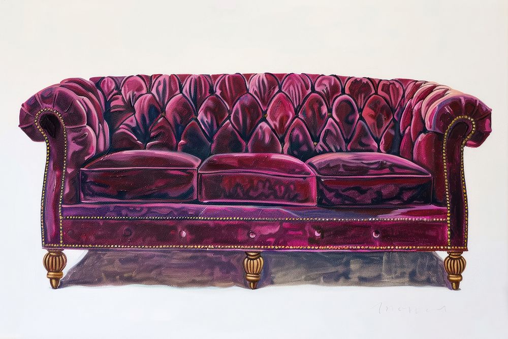 A luxurious velvet sofa furniture couch.