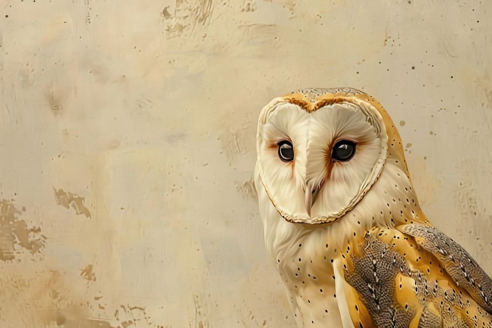 Close up on pale owl animal bird wildlife.
