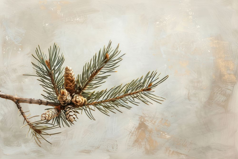 Close up on pale pine backgrounds painting plant.
