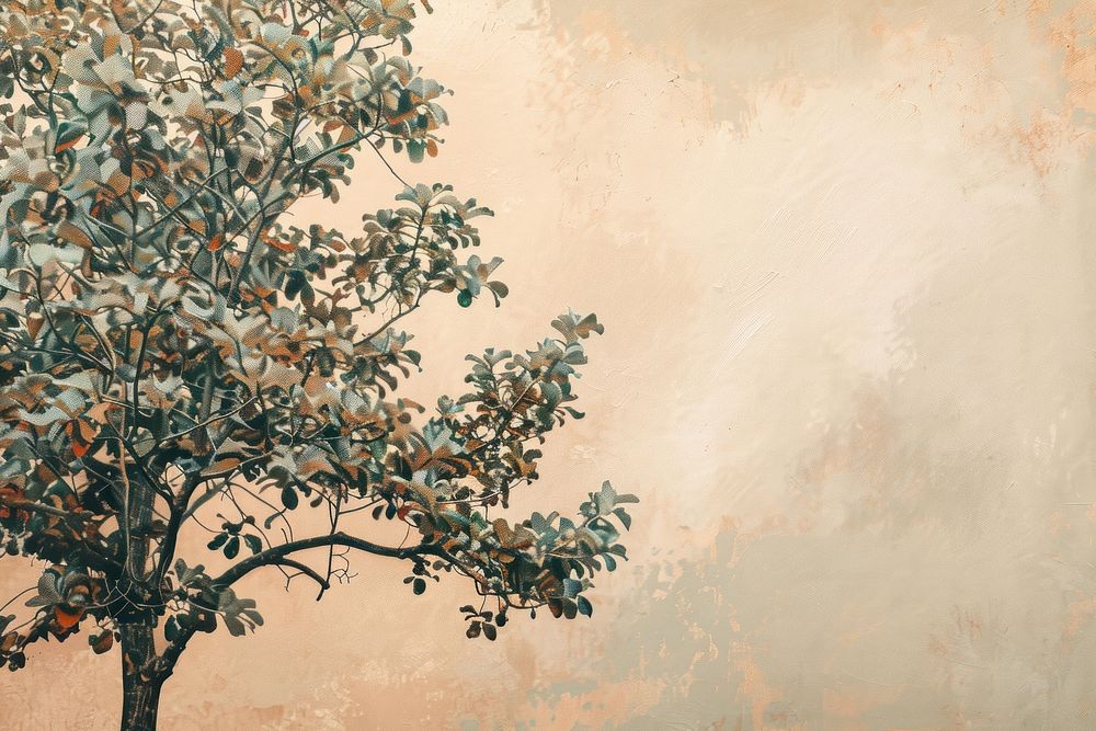 Close up on pale tree painting backgrounds plant.
