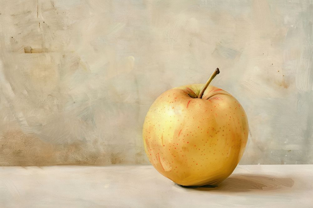 Close up on pale apple painting fruit plant.