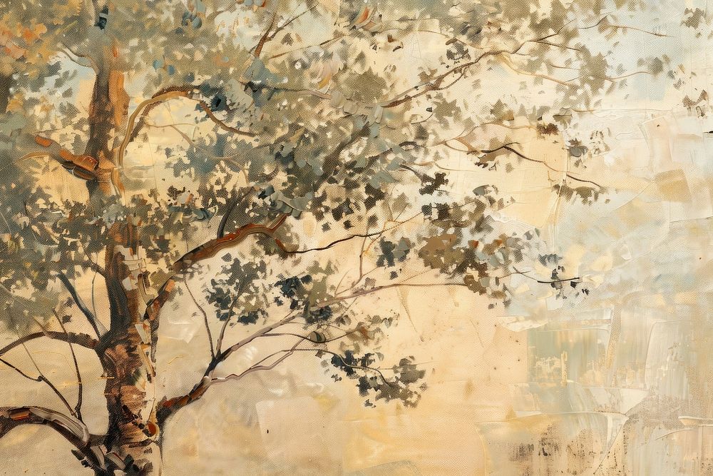 Close up on pale tree painting backgrounds art.