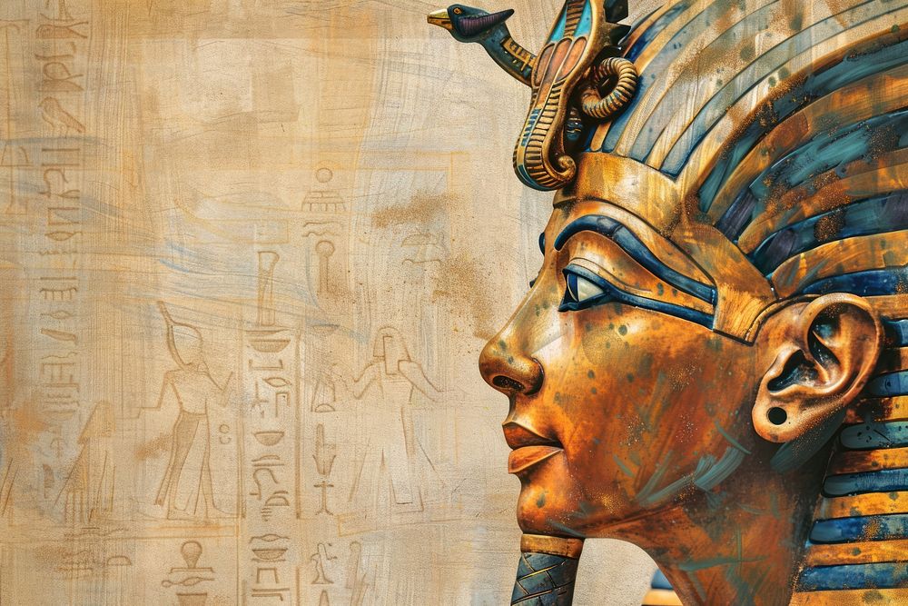 Oil painting of on pale egypt art representation spirituality.