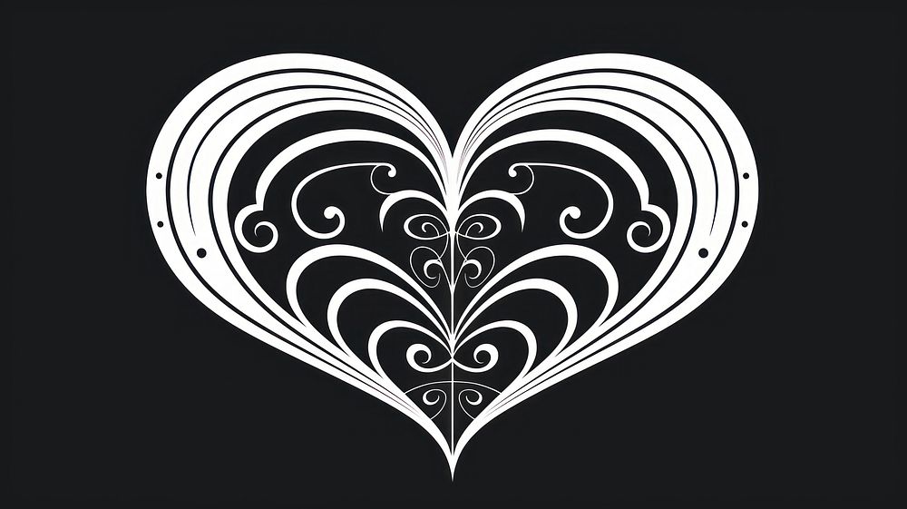 Heart divider ornament pattern line logo.