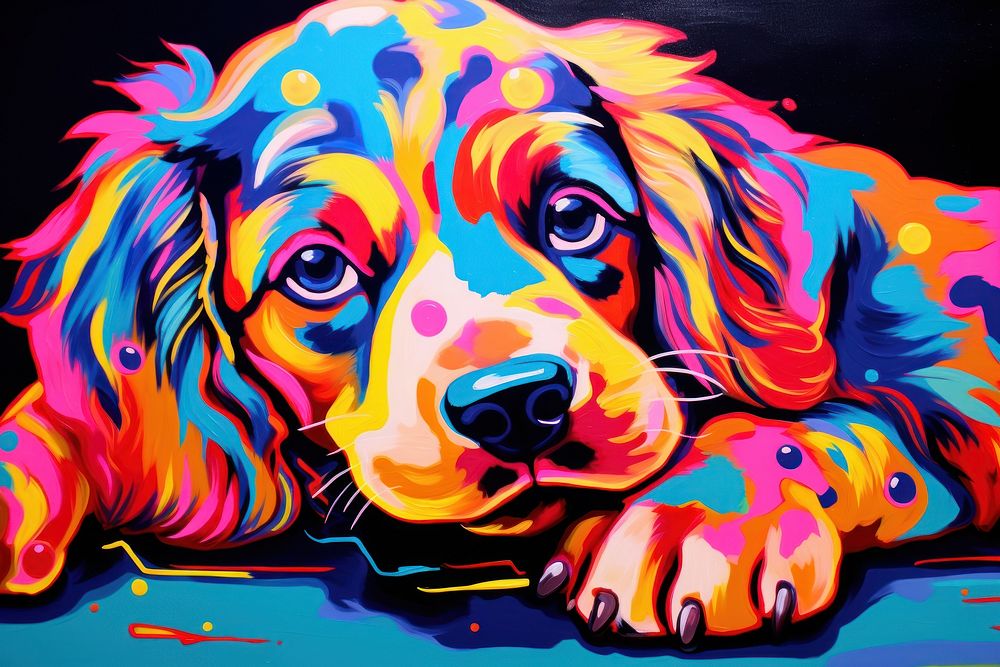 A dog painting animal mammal.