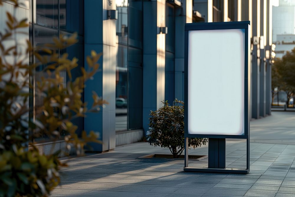 Banner stand advertising sign outdoors architecture lighting.