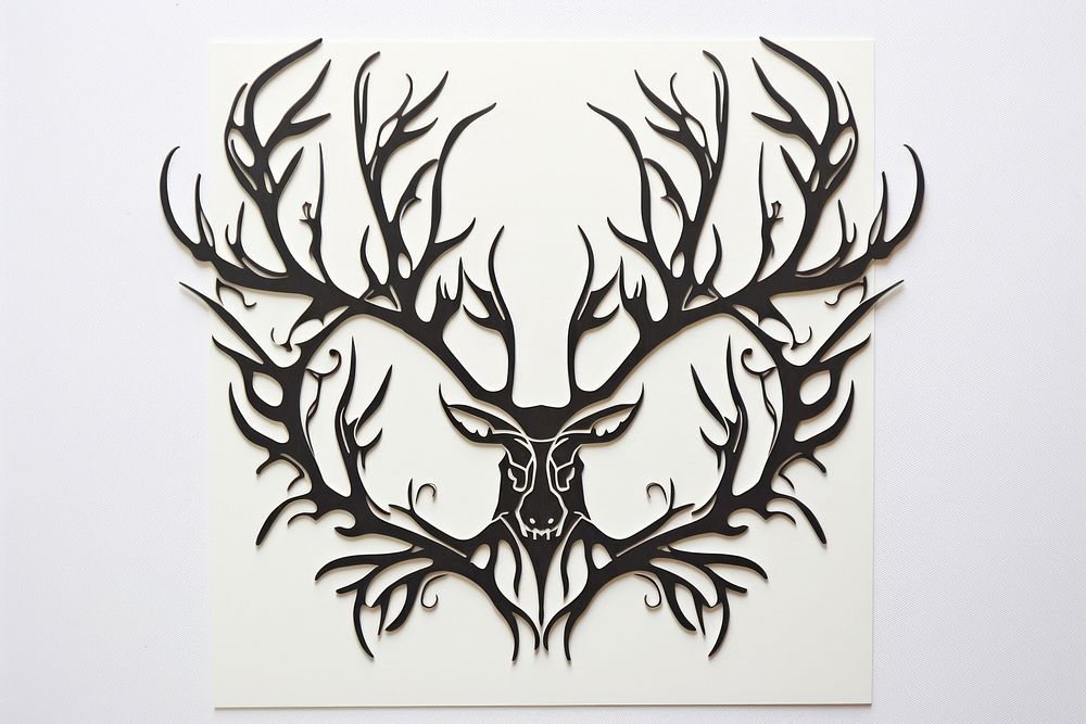 Deer antlers paper representation calligraphy.