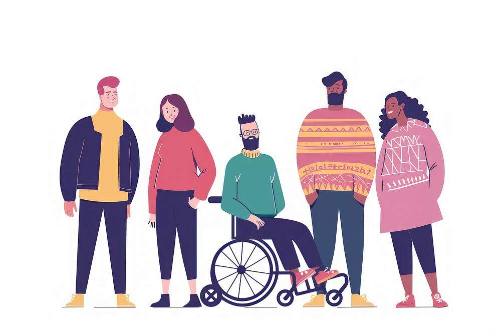People of inclusivity wheelchair cartoon person.