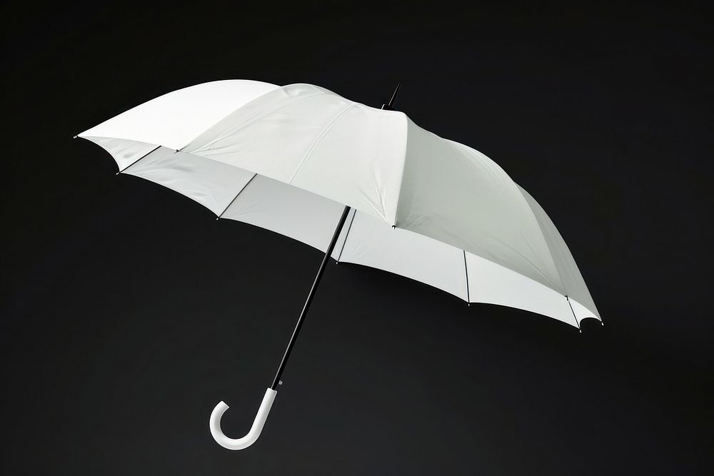White umbrella mockup black background protection sheltering.