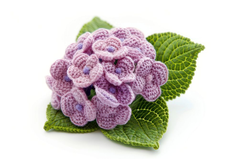 Knitted cute toy hortensia flower accessories accessory outdoors.