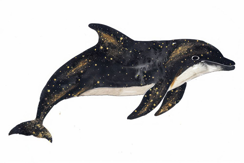 Black color Dolphin dolphin animal mammal.