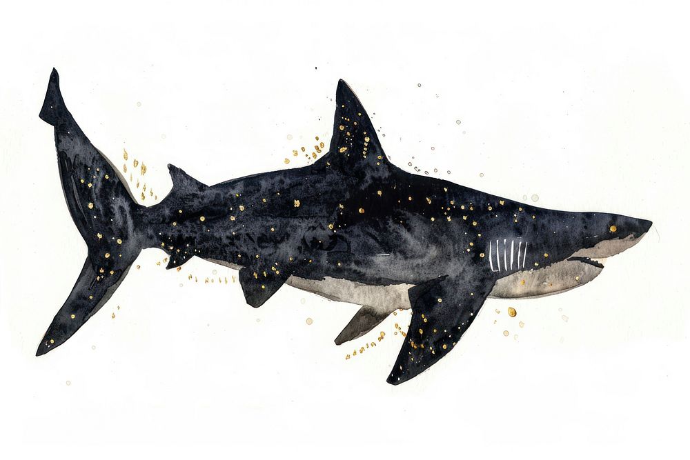 Black color Shark shark animal fish.