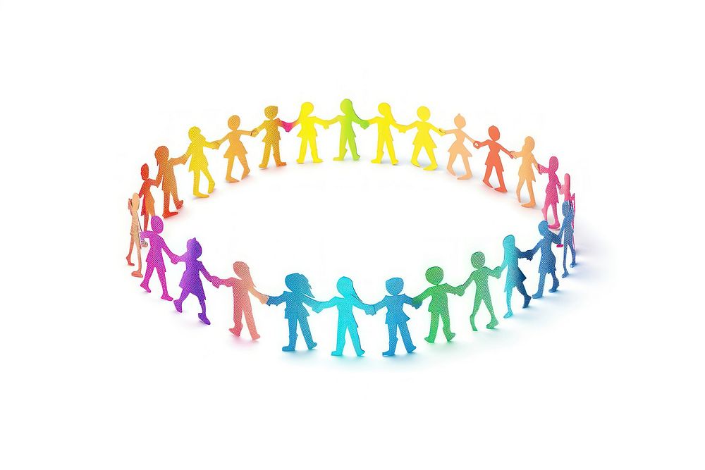 Inclusivity circle people white background.