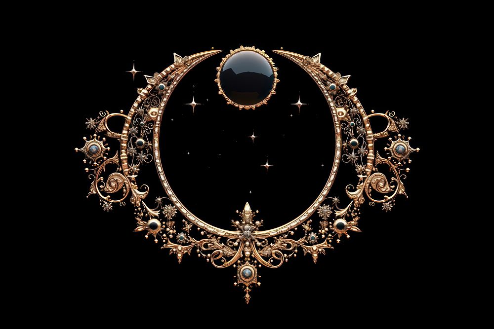Moon ornament frame chandelier necklace jewelry.